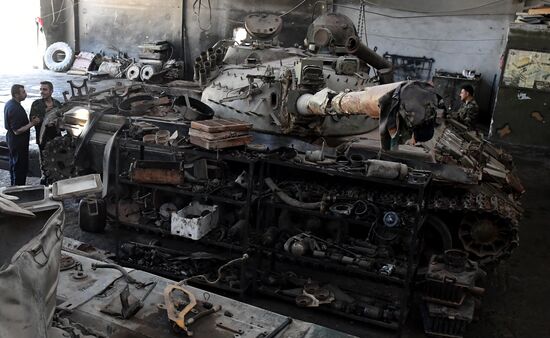 A plant for repairing and rebuilding armored vehicles in Damascus