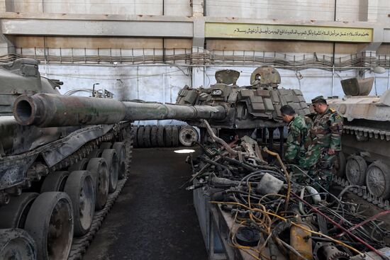 A plant for repairing and rebuilding armored vehicles in Damascus