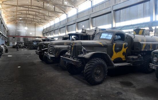 A plant for repairing and rebuilding armored vehicles in Damascus