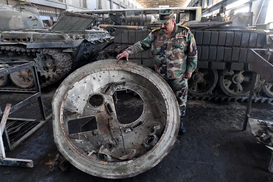 A plant for repairing and rebuilding armored vehicles in Damascus