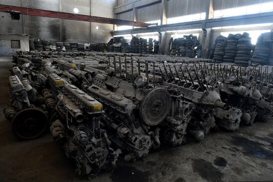A plant for repairing and rebuilding armored vehicles in Damascus
