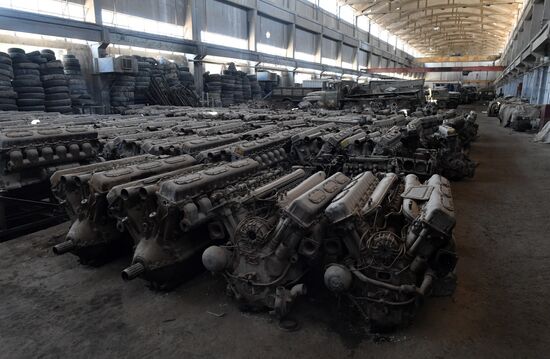 A plant for repairing and rebuilding armored vehicles in Damascus