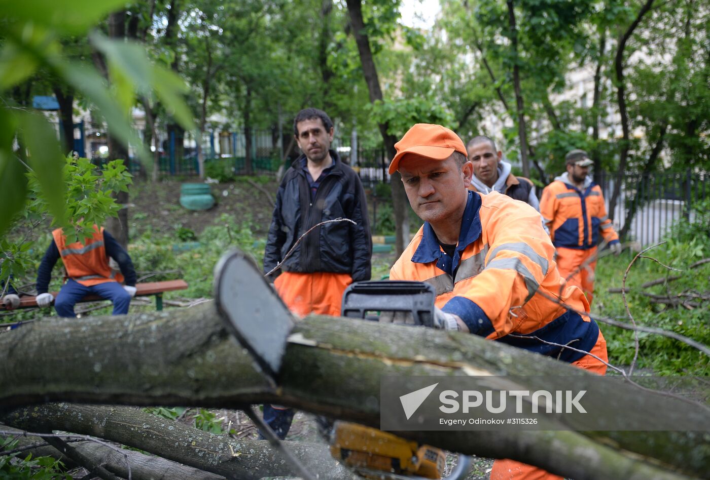Cleanup operations after hurricane hits Moscow