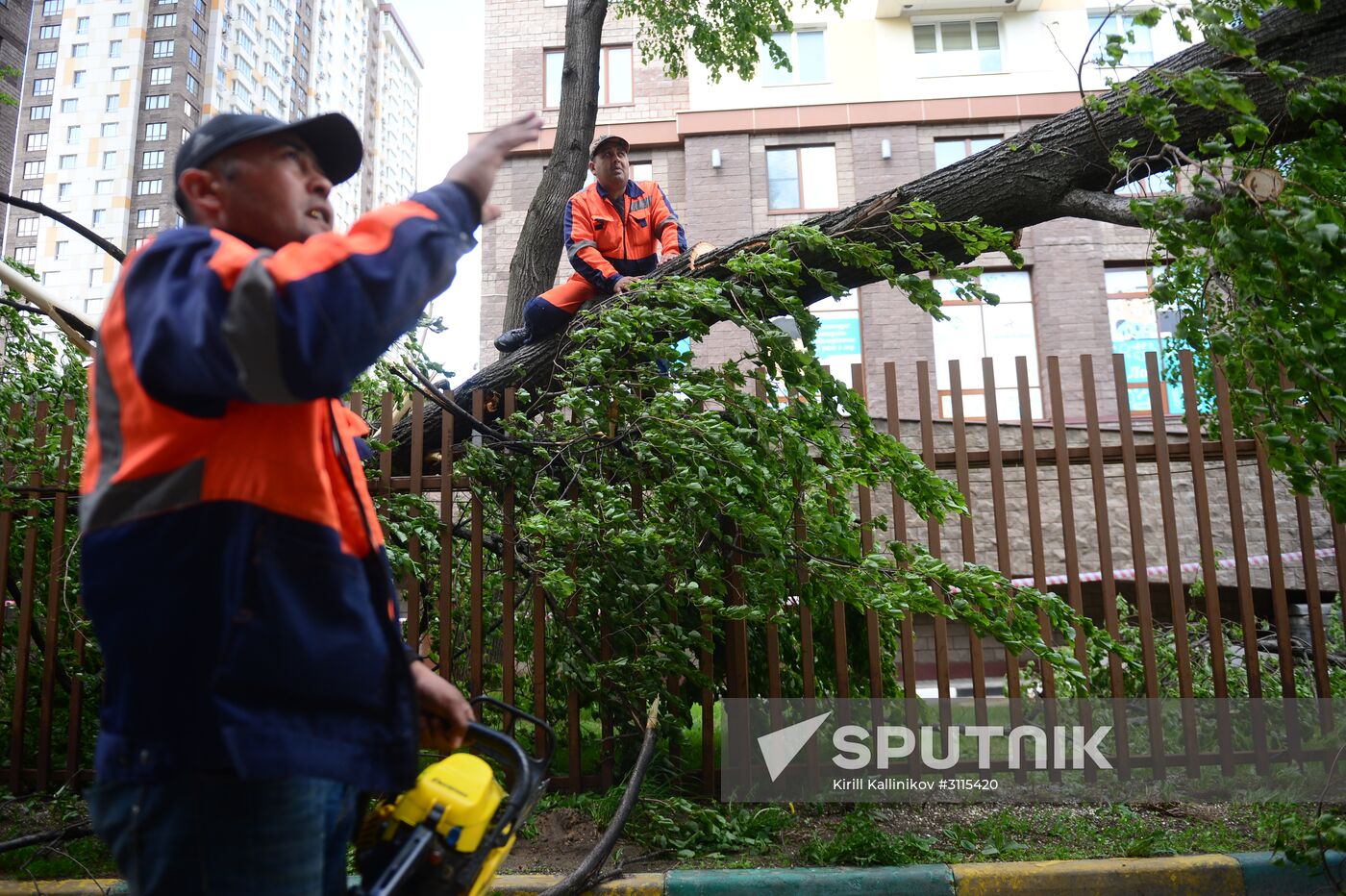 Cleanup operations after hurricane hits Moscow