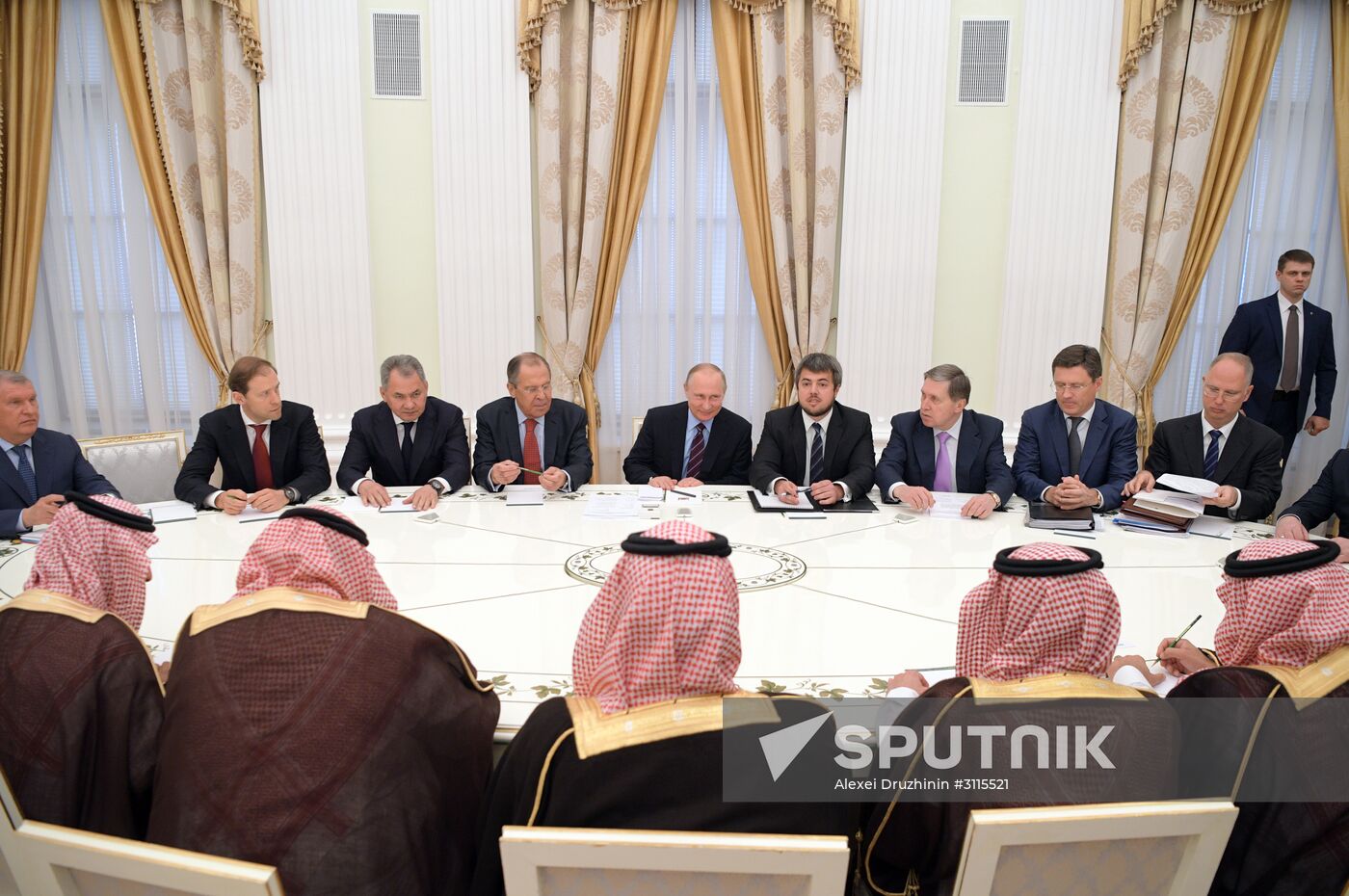 Russian President Vladimir Putin meets with Deputy Crown Prince of Saudi Arabia Mohammad bin Salman Al Saud