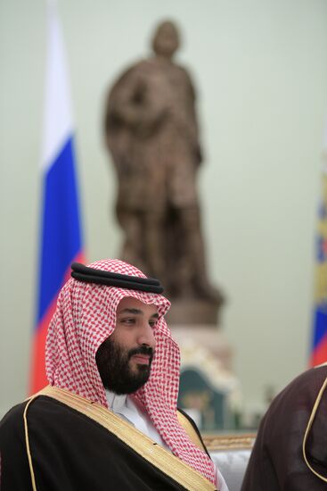 Russian President Vladimir Putin meets with Deputy Crown Prince of Saudi Arabia Mohammad bin Salman Al Saud