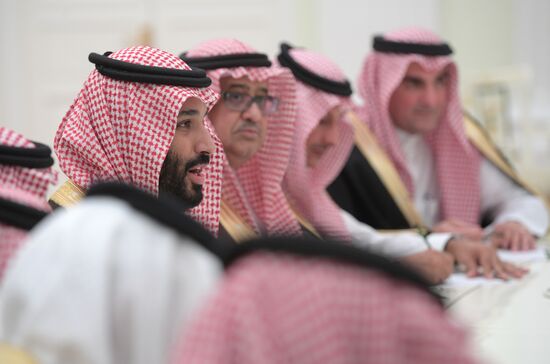 Russian President Vladimir Putin meets with Deputy Crown Prince of Saudi Arabia Mohammad bin Salman Al Saud