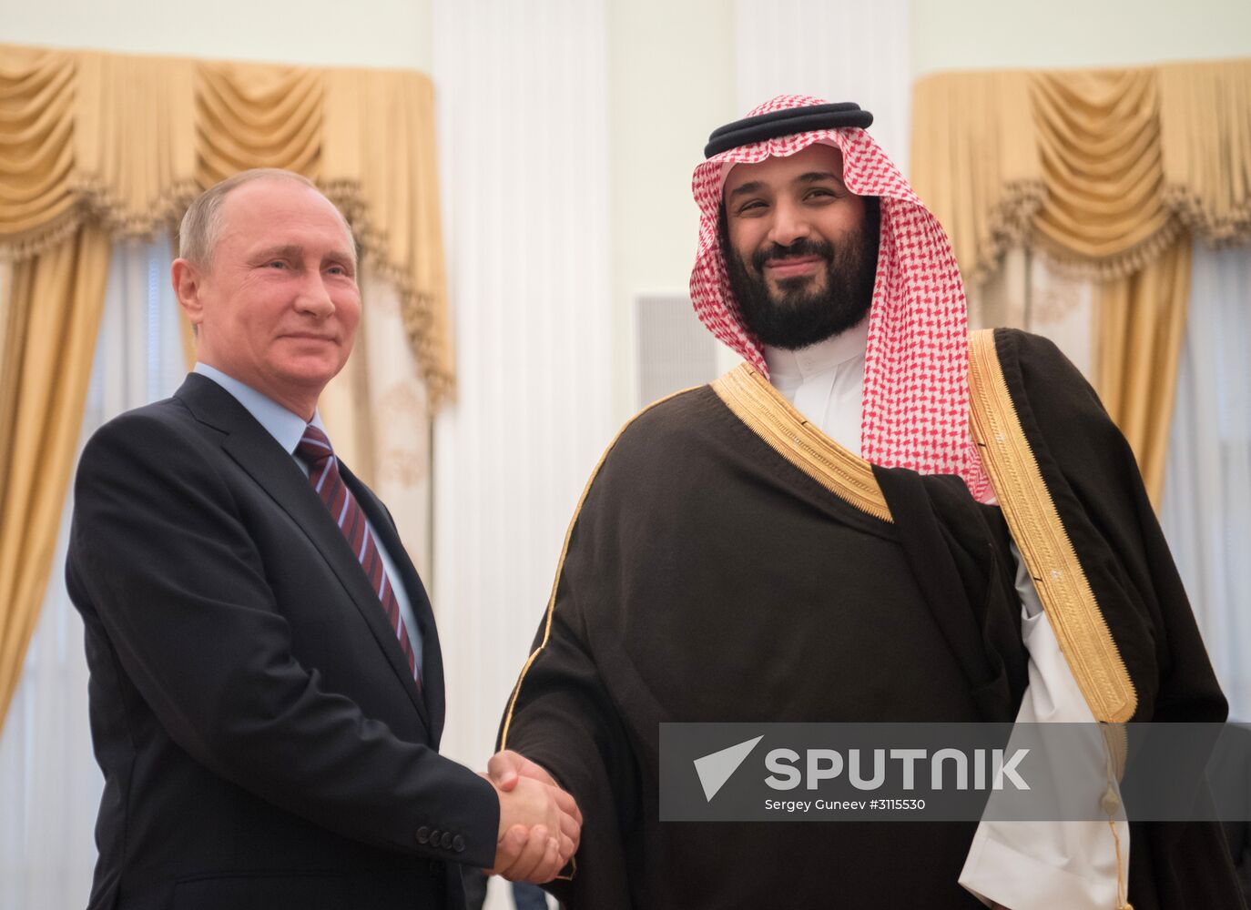Russian President Vladimir Putin meets with Deputy Crown Prince of Saudi Arabia Mohammad bin Salman Al Saud