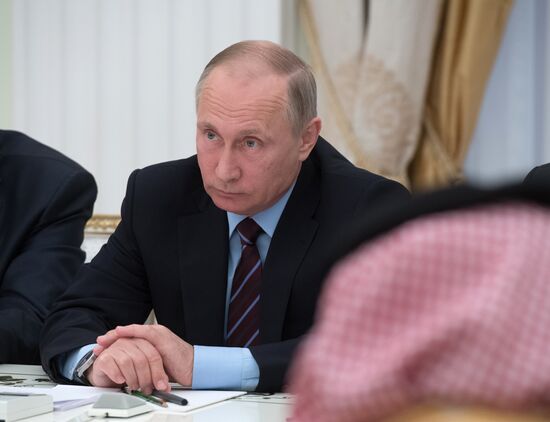 Russian President Vladimir Putin meets with Deputy Crown Prince of Saudi Arabia Mohammad bin Salman Al Saud