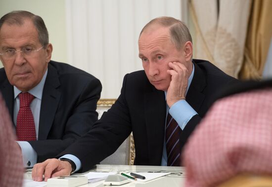 Russian President Vladimir Putin meets with Deputy Crown Prince of Saudi Arabia Mohammad bin Salman Al Saud