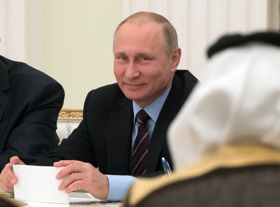 Russian President Vladimir Putin meets with Deputy Crown Prince of Saudi Arabia Mohammad bin Salman Al Saud