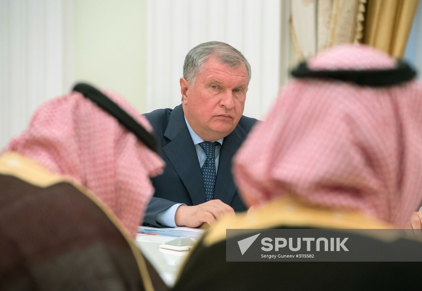 Russian President Vladimir Putin meets with Deputy Crown Prince of Saudi Arabia Mohammad bin Salman Al Saud