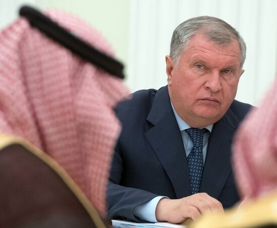 Russian President Vladimir Putin meets with Deputy Crown Prince of Saudi Arabia Mohammad bin Salman Al Saud