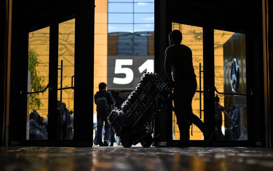 Preparations for the opening of St. Petersburg International Economic Forum