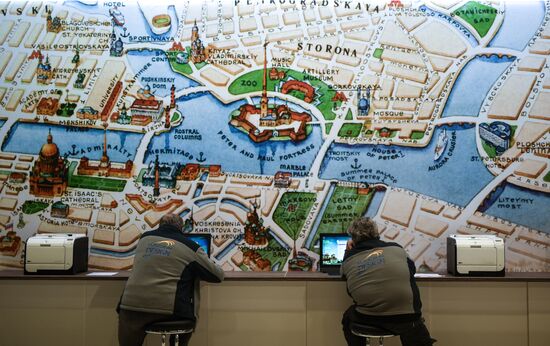 Preparations for the opening of St. Petersburg International Economic Forum