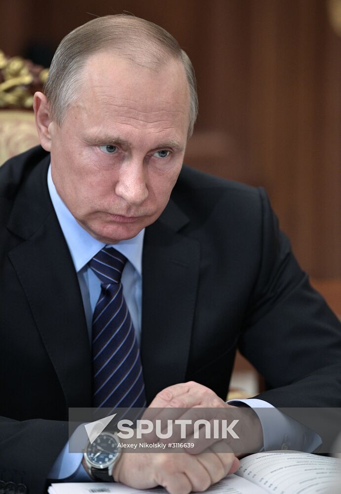 President Vladimir Putin meets with Children's Rights Commissioner Anna Kuznetsova