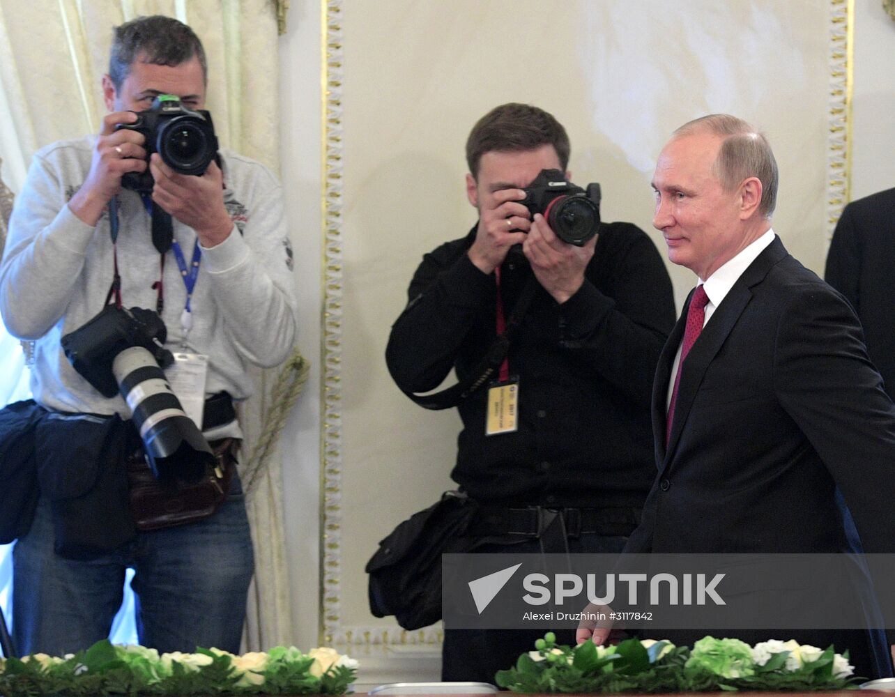 President Vladimir Putin takes part in St. Petersburg International Economic Forum 2017