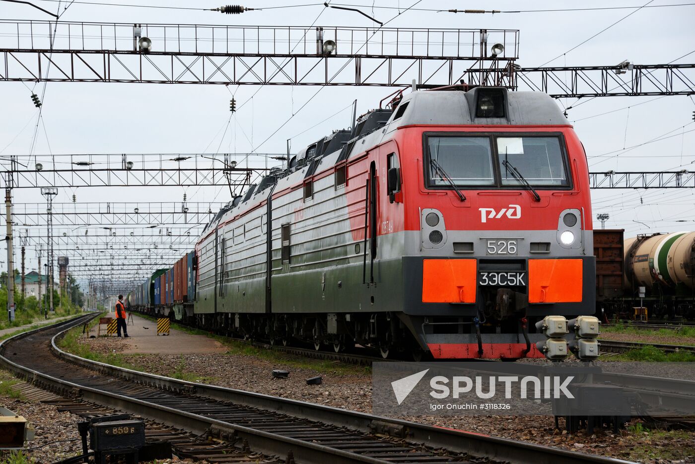 Far Eastern Railways freight yard in Khabarovsk