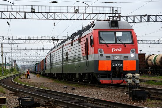 Far Eastern Railways freight yard in Khabarovsk