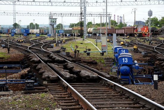 Far Eastern Railways freight yard in Khabarovsk