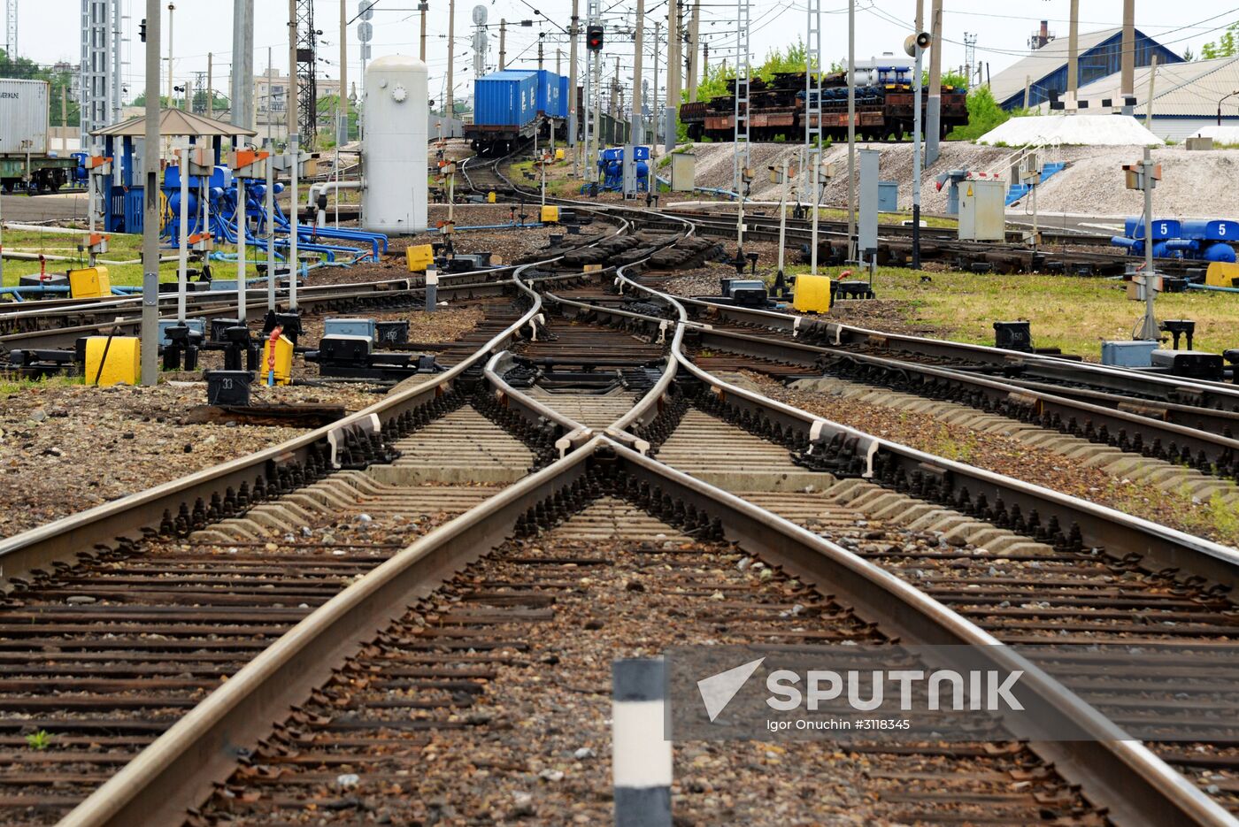 Far Eastern Railways freight yard in Khabarovsk