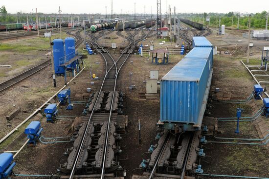 Far Eastern Railways freight yard in Khabarovsk