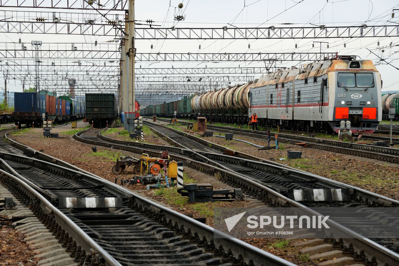 Far Eastern Railways freight yard in Khabarovsk