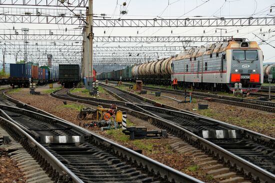 Far Eastern Railways freight yard in Khabarovsk