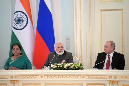 Russian President Vladimir Putin at the 21st St. Petersburg International Economic Forum