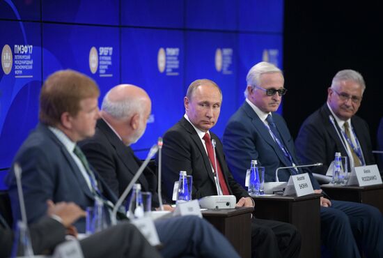 President Vladimir Putin attends 2017 St. Petersburg International Economic Forum. Day two