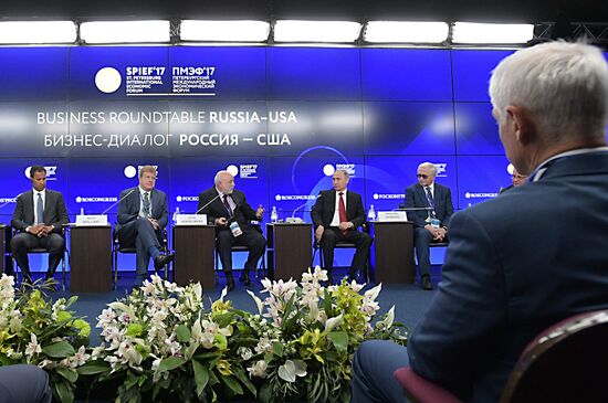President Vladimir Putin attends 2017 St. Petersburg International Economic Forum. Day two