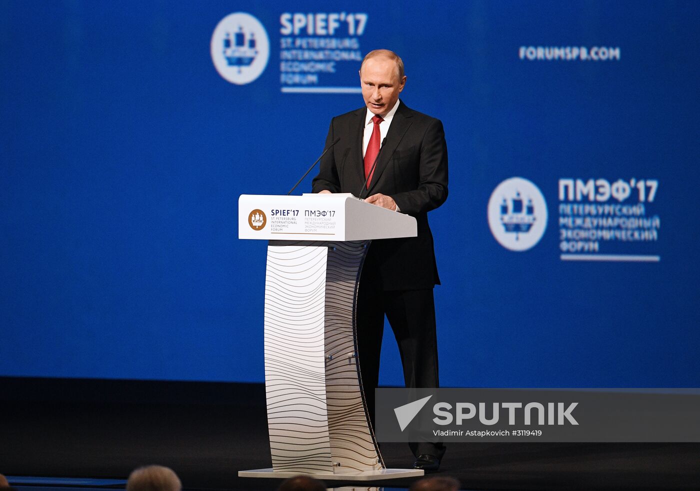 President Vladimir Putin attends 2017 St. Petersburg International Economic Forum. Day two