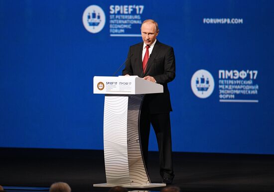 President Vladimir Putin attends 2017 St. Petersburg International Economic Forum. Day two