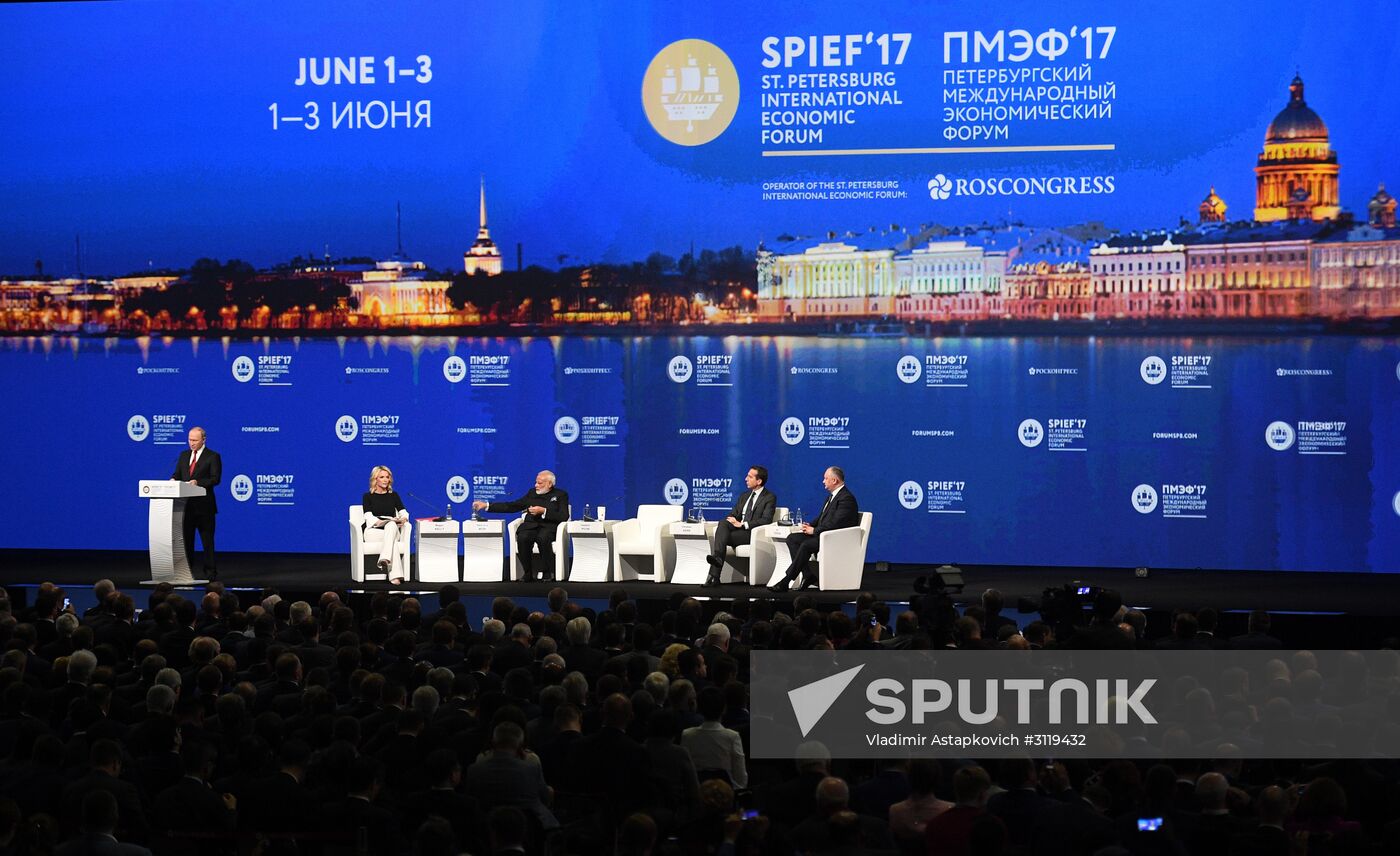 President Vladimir Putin attends 2017 St. Petersburg International Economic Forum. Day Two