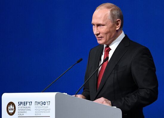 President Vladimir Putin attends 2017 St. Petersburg International Economic Forum. Day Two