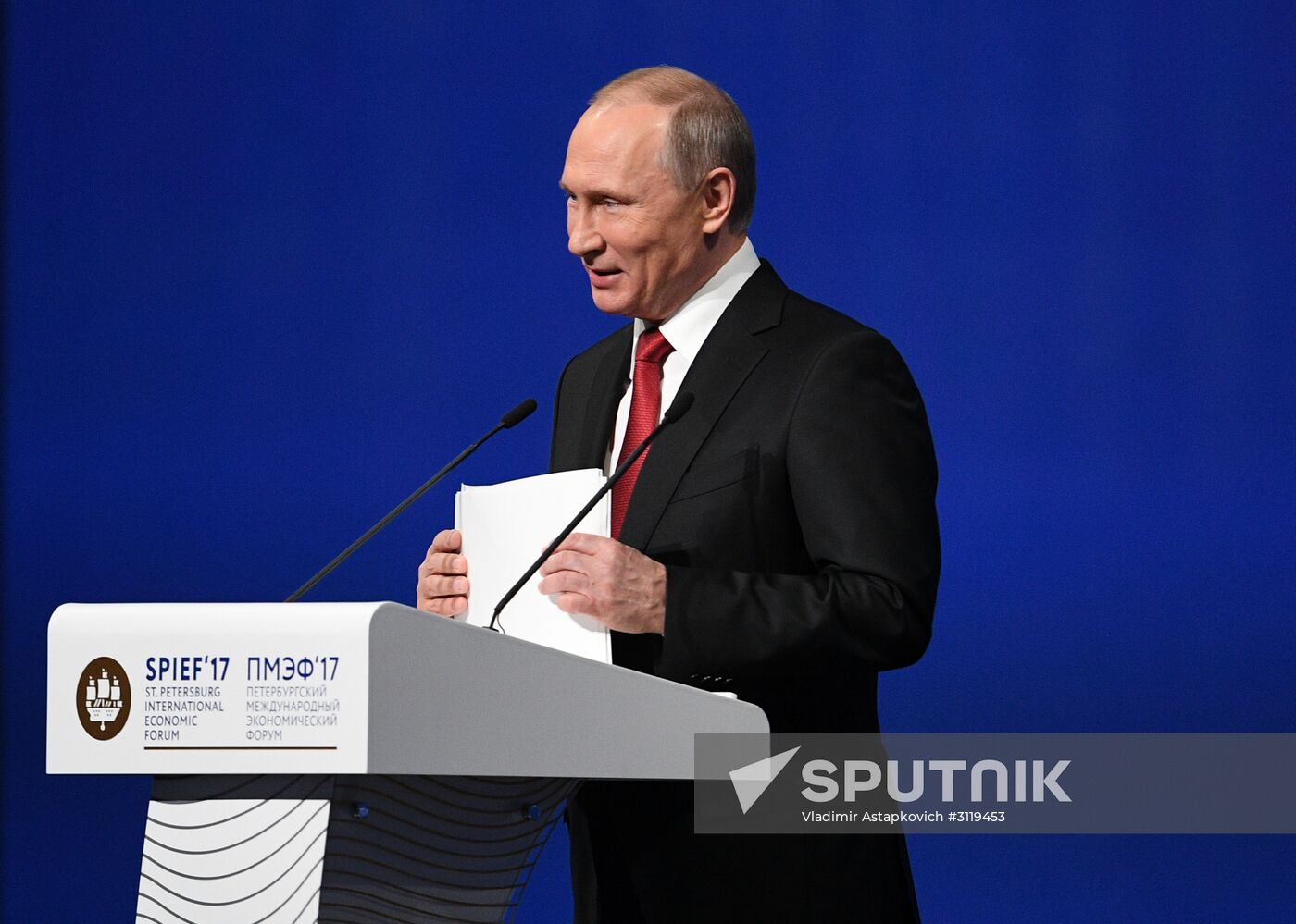 President Vladimir Putin attends 2017 St. Petersburg International Economic Forum. Day Two
