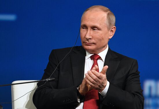 President Vladimir Putin attends 2017 St. Petersburg International Economic Forum. Day two