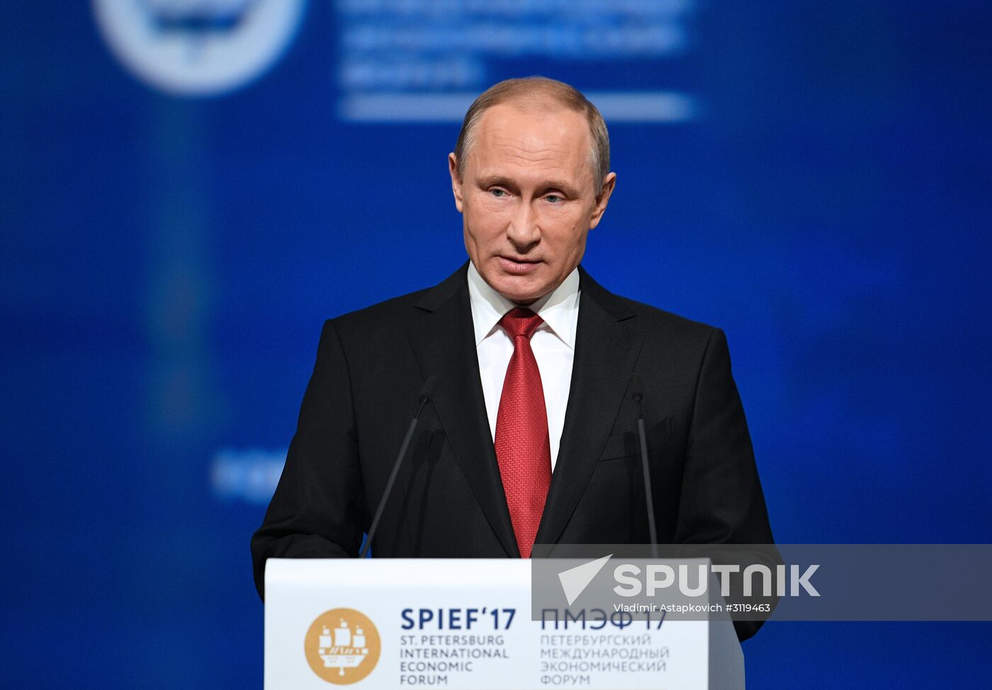 President Vladimir Putin attends 2017 St. Petersburg International Economic Forum. Day two