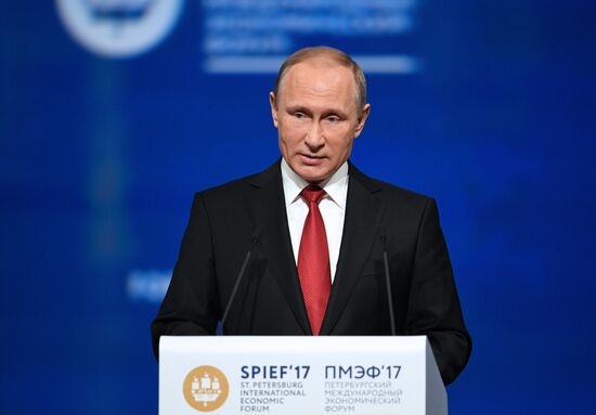 President Vladimir Putin attends 2017 St. Petersburg International Economic Forum. Day two