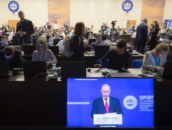 President Vladimir Putin attends 2017 St. Petersburg International Economic Forum. Day Two