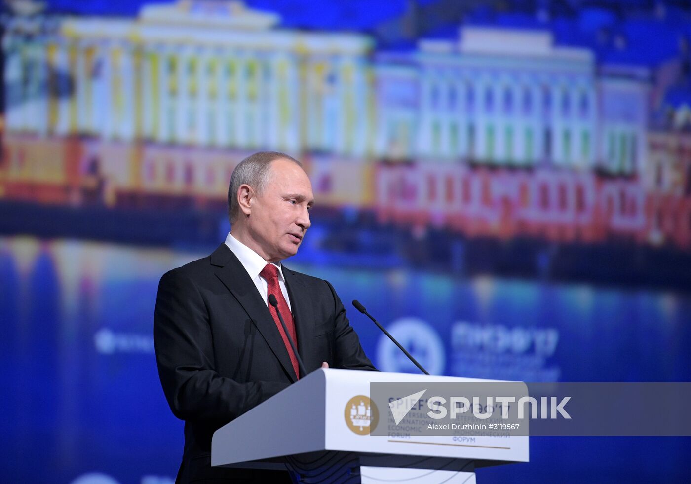 President Vladimir Putin attends 2017 St. Petersburg International Economic Forum. Day Two