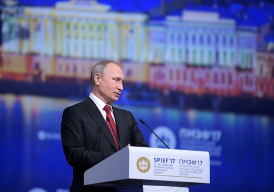 President Vladimir Putin attends 2017 St. Petersburg International Economic Forum. Day Two