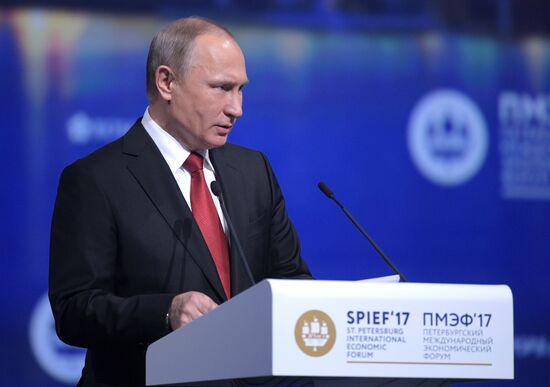 President Vladimir Putin attends 2017 St. Petersburg International Economic Forum. Day two