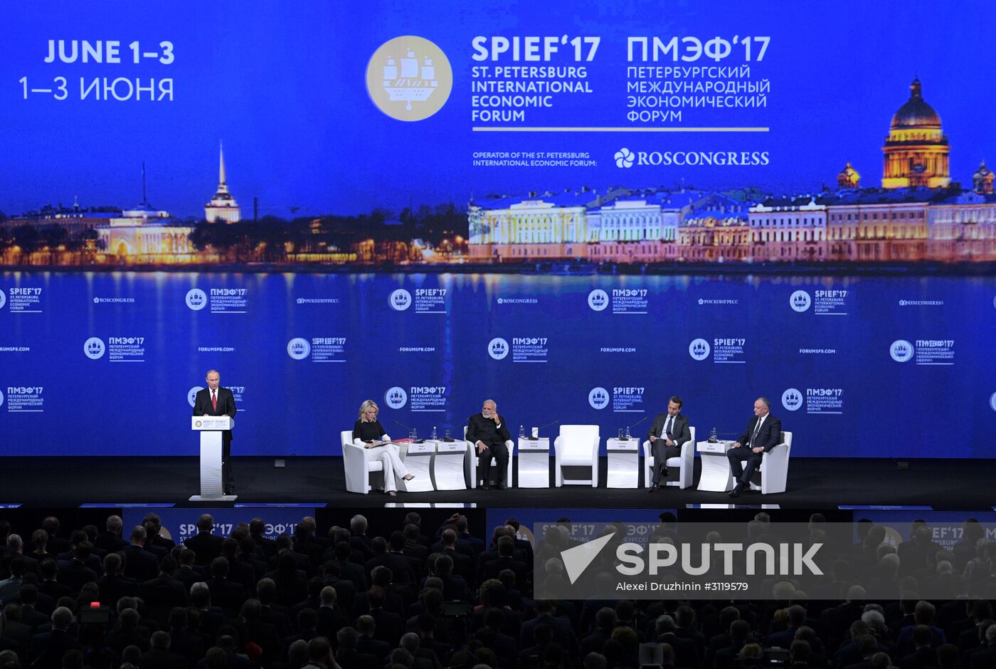 President Vladimir Putin attends 2017 St. Petersburg International Economic Forum. Day Two