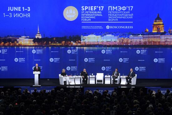 President Vladimir Putin attends 2017 St. Petersburg International Economic Forum. Day Two