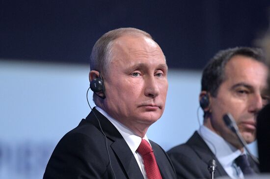 President Vladimir Putin attends 2017 St. Petersburg International Economic Forum. Day two