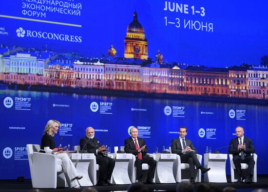 President Vladimir Putin attends 2017 St. Petersburg International Economic Forum. Day two