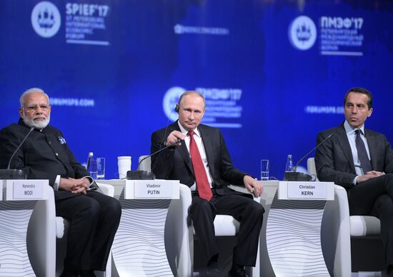 President Vladimir Putin attends 2017 St. Petersburg International Economic Forum. Day Two