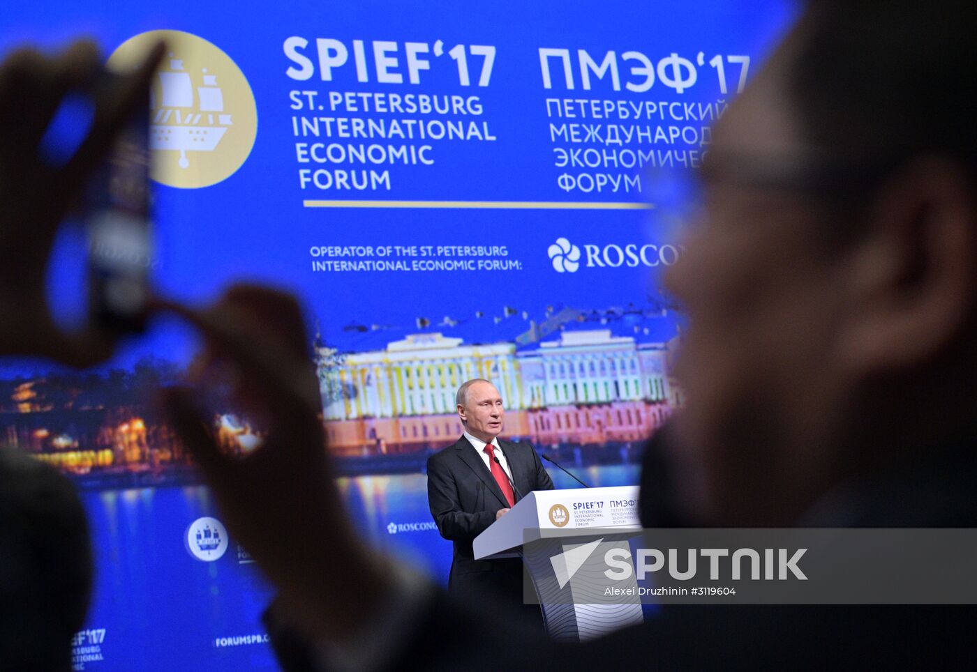 President Vladimir Putin attends 2017 St. Petersburg International Economic Forum. Day Two