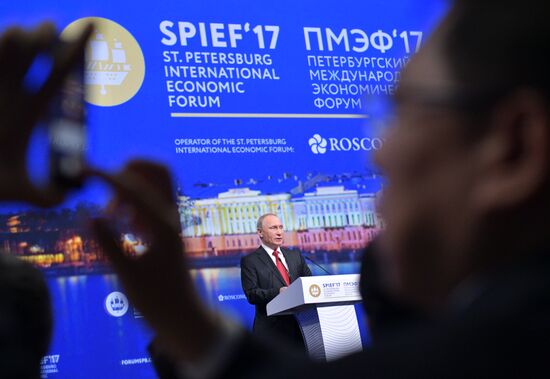 President Vladimir Putin attends 2017 St. Petersburg International Economic Forum. Day Two